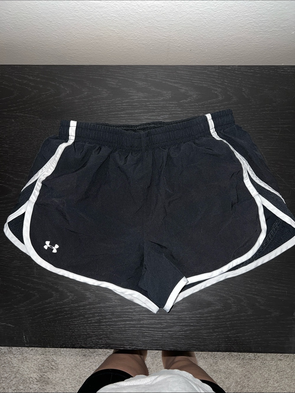 Under Armour Black Women's Athletic Shorts with White Trim